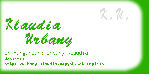 klaudia urbany business card